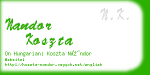 nandor koszta business card